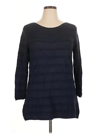 Pre-owned 41hawthorn 3/4 Sleeve Top Black Boatneck Tops