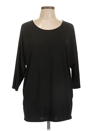 Pre-owned 41hawthorn 3/4 Sleeve Top Black Boatneck Tops