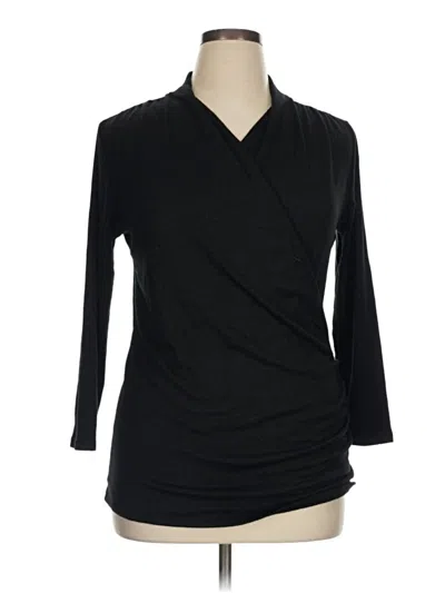 Pre-owned 41hawthorn 3/4 Sleeve Top Black Cowl Neck Tops