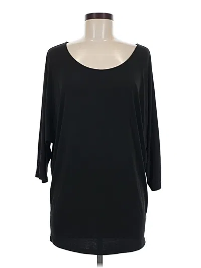 Pre-owned 41hawthorn 3/4 Sleeve Top Black Scoop Neck Tops