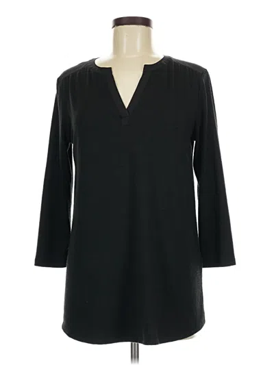 Pre-owned 41hawthorn 3/4 Sleeve Top Black V-neck Tops