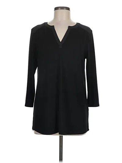 Pre-owned 41hawthorn 3/4 Sleeve Top Black V-neck Tops