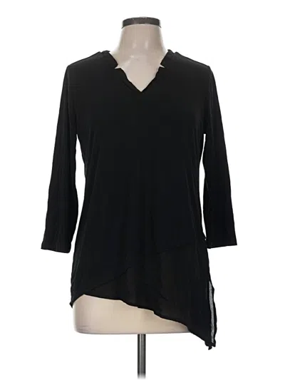 Pre-owned 41hawthorn 3/4 Sleeve Top Black V-neck Tops