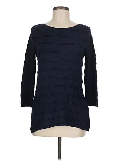 Pre-owned 41hawthorn 3/4 Sleeve Top Blue Boatneck Tops