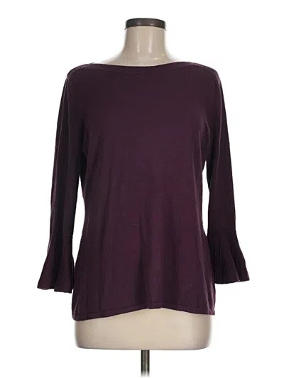 Pre-owned 41hawthorn 3/4 Sleeve Top Burgundy Boatneck Tops