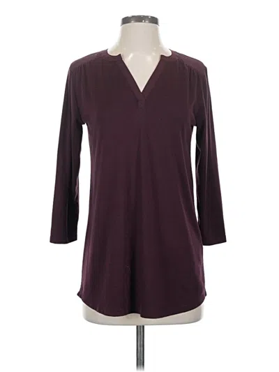 Pre-owned 41hawthorn 3/4 Sleeve Top Burgundy V Neck Tops
