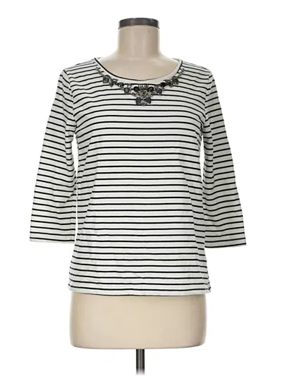 Pre-owned 41hawthorn 3/4 Sleeve Top Gray Boatneck Tops