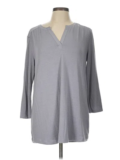 Pre-owned 41hawthorn 3/4 Sleeve Top Gray V-neck Tops