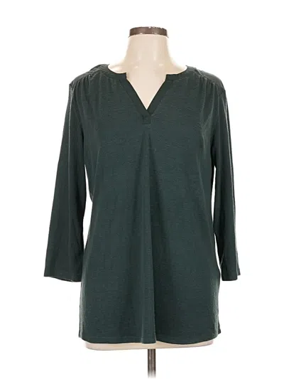 Pre-owned 41hawthorn 3/4 Sleeve Top Green Open Neckline Tops