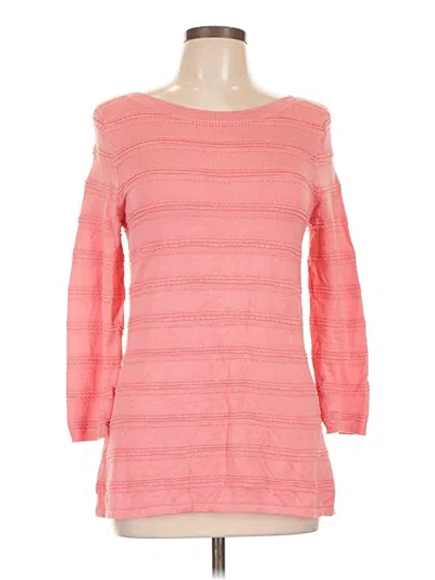 Pre-owned 41hawthorn 3/4 Sleeve Top Pink Boatneck Tops