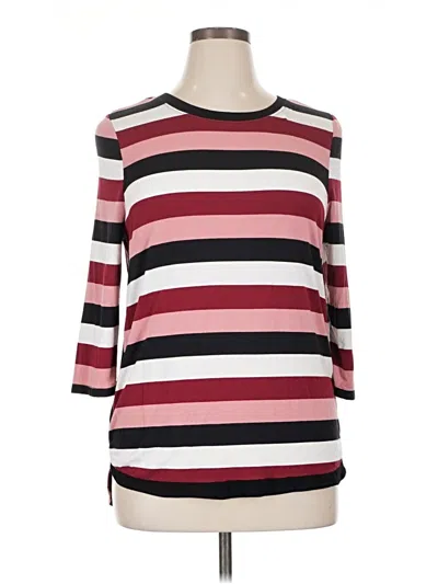 Pre-owned 41hawthorn 3/4 Sleeve T-shirt In Burgundy