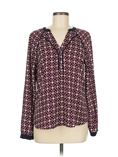 Pre-owned 41hawthorn Long Sleeve Blouse In Burgundy