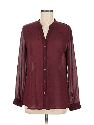 Pre-owned 41hawthorn Long Sleeve Blouse In Burgundy