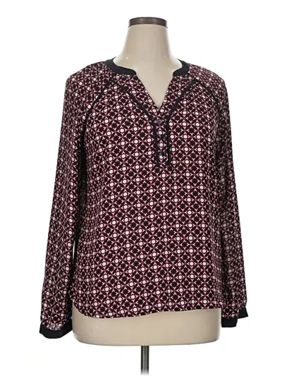 Pre-owned 41hawthorn Long Sleeve Blouse In Burgundy