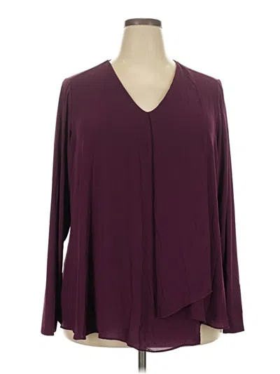 Pre-owned 41hawthorn Long Sleeve Blouse In Burgundy
