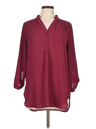 Pre-owned 41hawthorn Long Sleeve Blouse In Burgundy