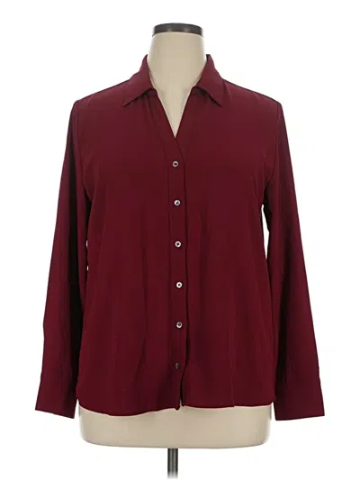 Pre-owned 41hawthorn Long Sleeve Blouse In Burgundy