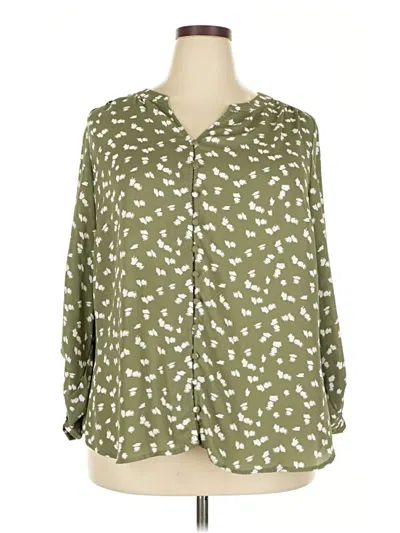 Pre-owned 41hawthorn Long Sleeve Blouse In Green