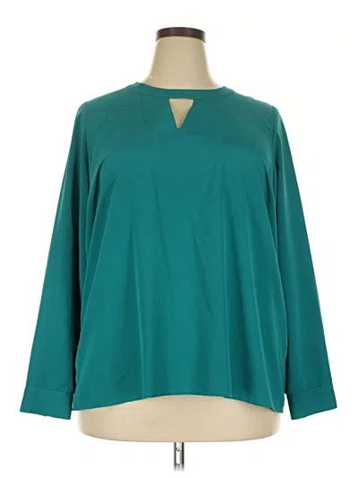 Pre-owned 41hawthorn Long Sleeve Blouse In Teal