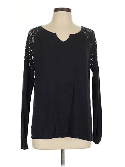 Pre-owned 41hawthorn Long Sleeve Top Black V-neck Tops