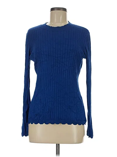 Pre-owned 41hawthorn Long Sleeve Top Blue Turtleneck Tops