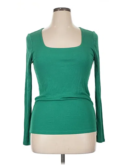 41hawthorn Long Sleeve Top Green Scoop Neck Tops