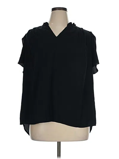 Pre-owned 41hawthorn Short Sleeve Blouse In Black