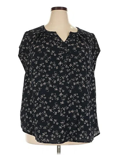 Pre-owned 41hawthorn Short Sleeve Blouse In Black