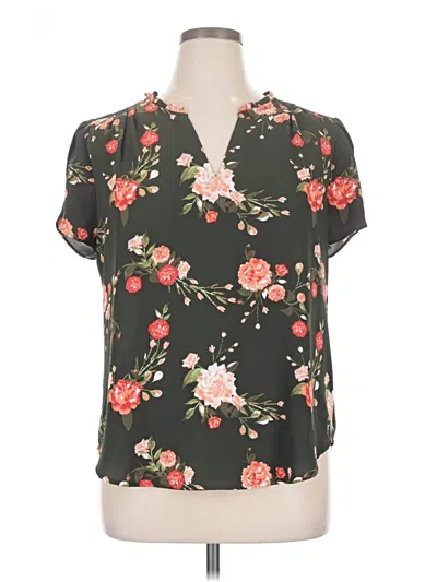 Pre-owned 41hawthorn Short Sleeve Blouse In Black
