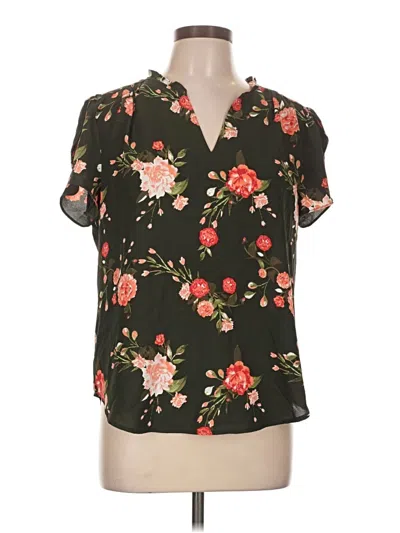 Pre-owned 41hawthorn Short Sleeve Blouse In Black