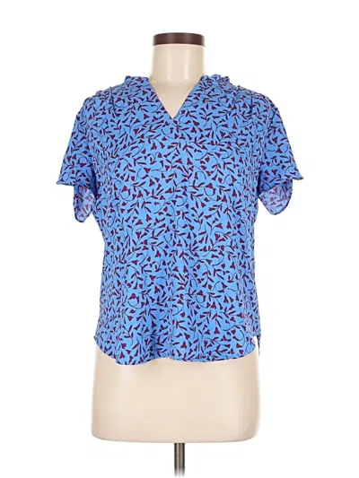 Pre-owned 41hawthorn Short Sleeve Blouse In Blue