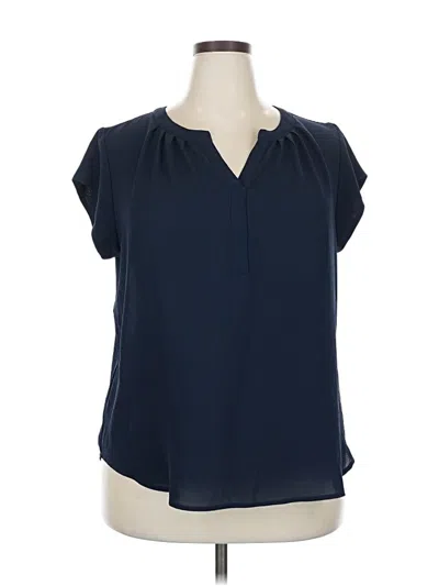 Pre-owned 41hawthorn Short Sleeve Blouse In Blue