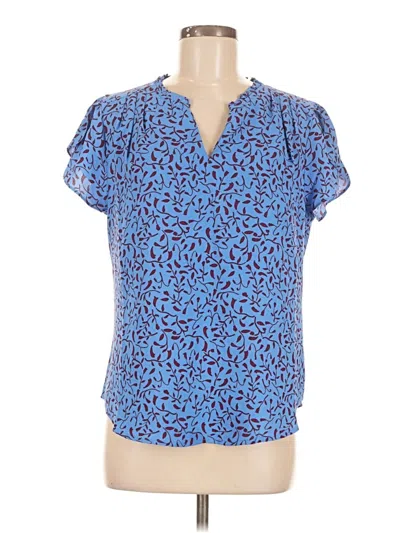 Pre-owned 41hawthorn Short Sleeve Blouse In Blue