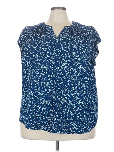 Pre-owned 41hawthorn Short Sleeve Blouse In Blue