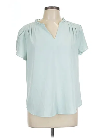 Pre-owned 41hawthorn Short Sleeve Blouse In Blue