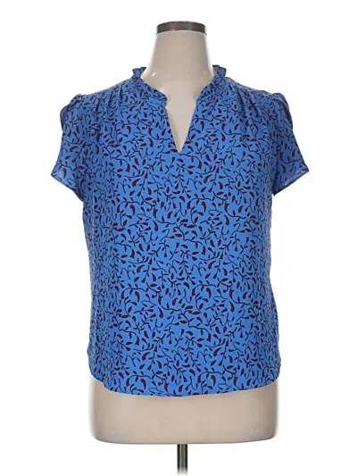 Pre-owned 41hawthorn Short Sleeve Blouse In Blue