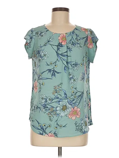 Pre-owned 41hawthorn Short Sleeve Blouse In Blue