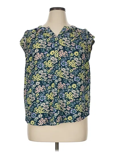 Pre-owned 41hawthorn Short Sleeve Blouse In Blue