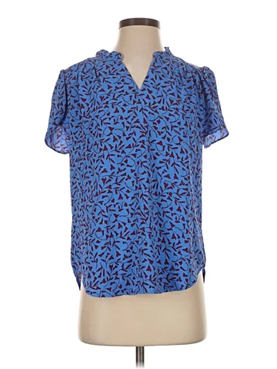 Pre-owned 41hawthorn Short Sleeve Blouse In Blue