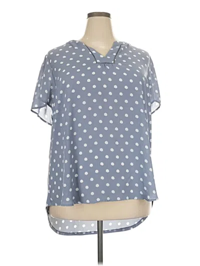 Pre-owned 41hawthorn Short Sleeve Blouse In Blue