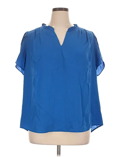 Pre-owned 41hawthorn Short Sleeve Blouse In Blue