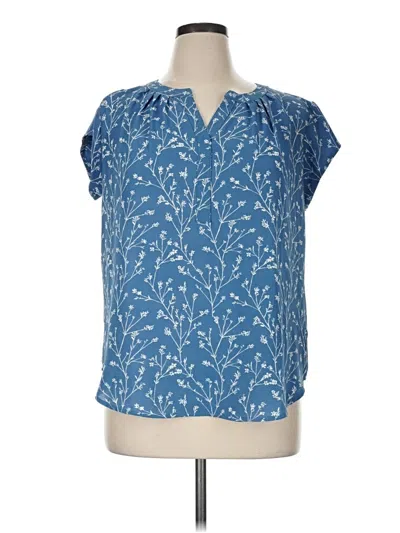 Pre-owned 41hawthorn Short Sleeve Blouse In Blue