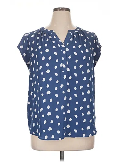Pre-owned 41hawthorn Short Sleeve Blouse In Blue