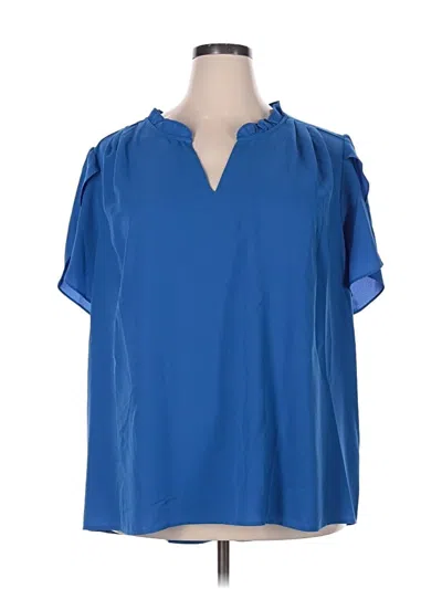 Pre-owned 41hawthorn Short Sleeve Blouse In Blue