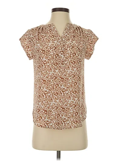 Pre-owned 41hawthorn Short Sleeve Blouse In Brown