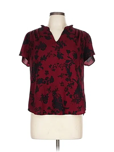 Pre-owned 41hawthorn Short Sleeve Blouse In Burgundy
