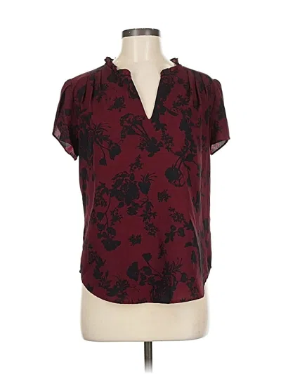 Pre-owned 41hawthorn Short Sleeve Blouse In Burgundy