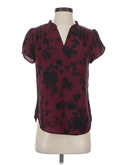 Pre-owned 41hawthorn Short Sleeve Blouse In Burgundy
