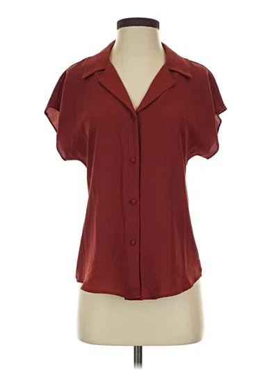 Pre-owned 41hawthorn Short Sleeve Blouse In Burgundy