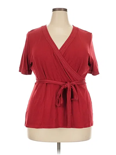 Pre-owned 41hawthorn Short Sleeve Blouse In Burgundy